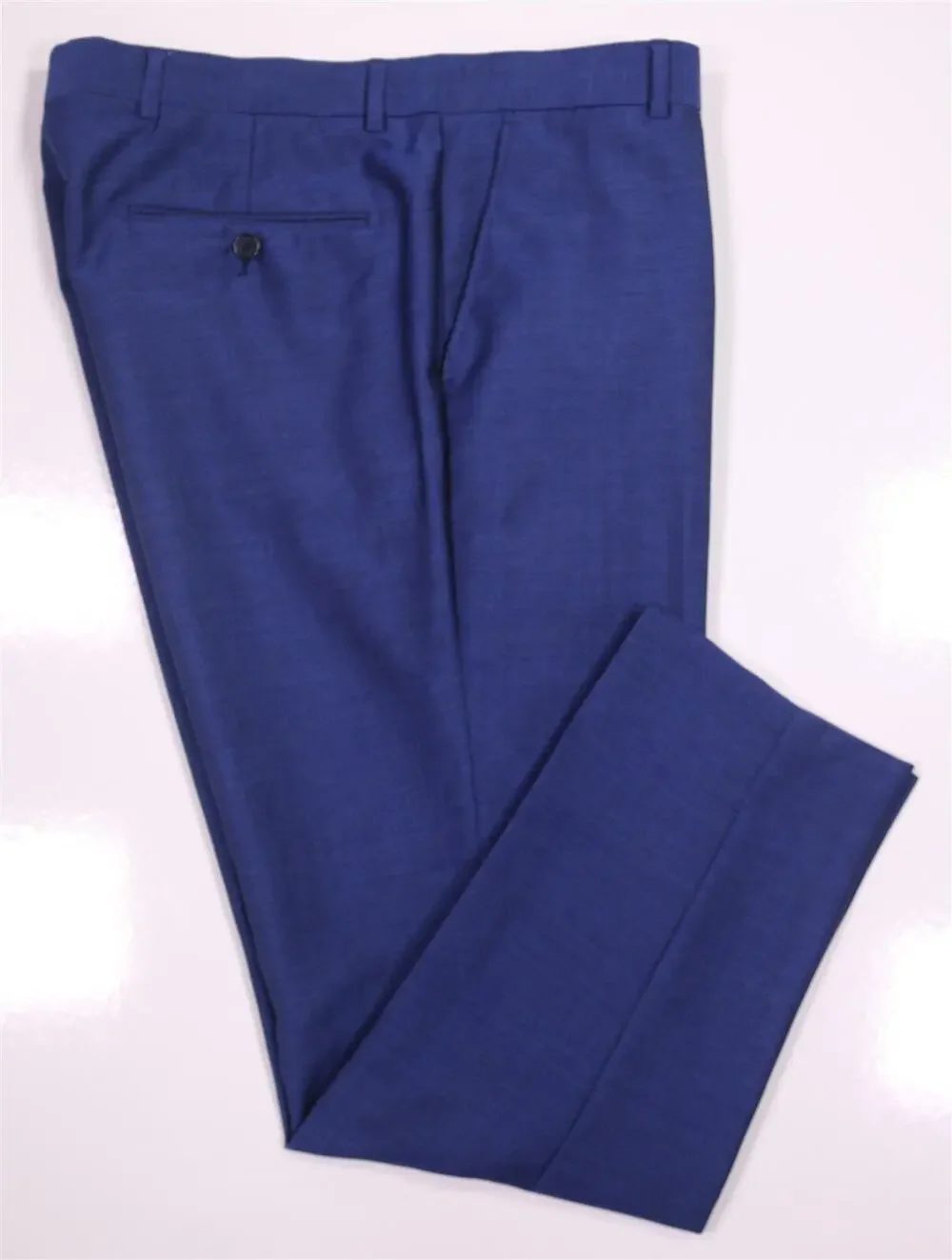 Connaisseur Paris Royal Blue Wool Mohair Silk Slim Fit Dress Pants 36x28